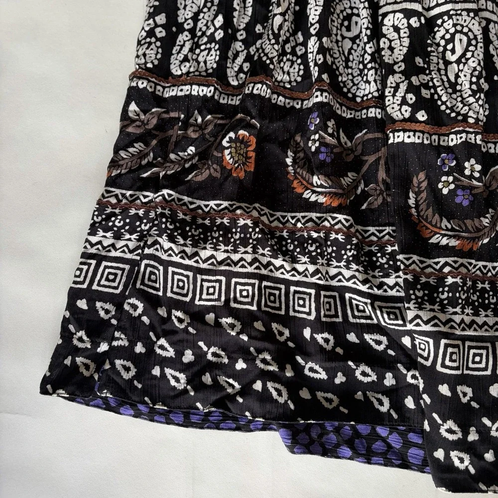 VTG Carole Little x Saint Tropez West Women Skirt 8 Whimsigoth Witchy Broomstick